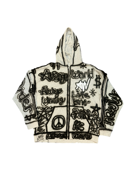 Avenge Graffiti Zip Up (Black)