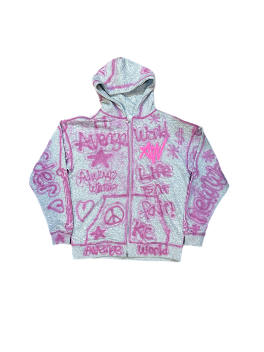Avenge Graffiti Zip Up (Pink)